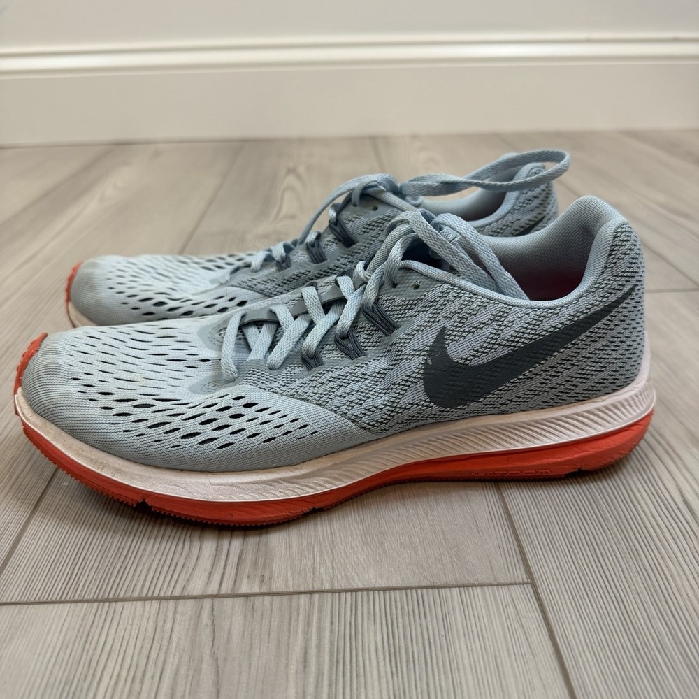 Nike Womens Zoom Winflo 4 898485 Blue Orange Running Shoes Sneakers Size 9